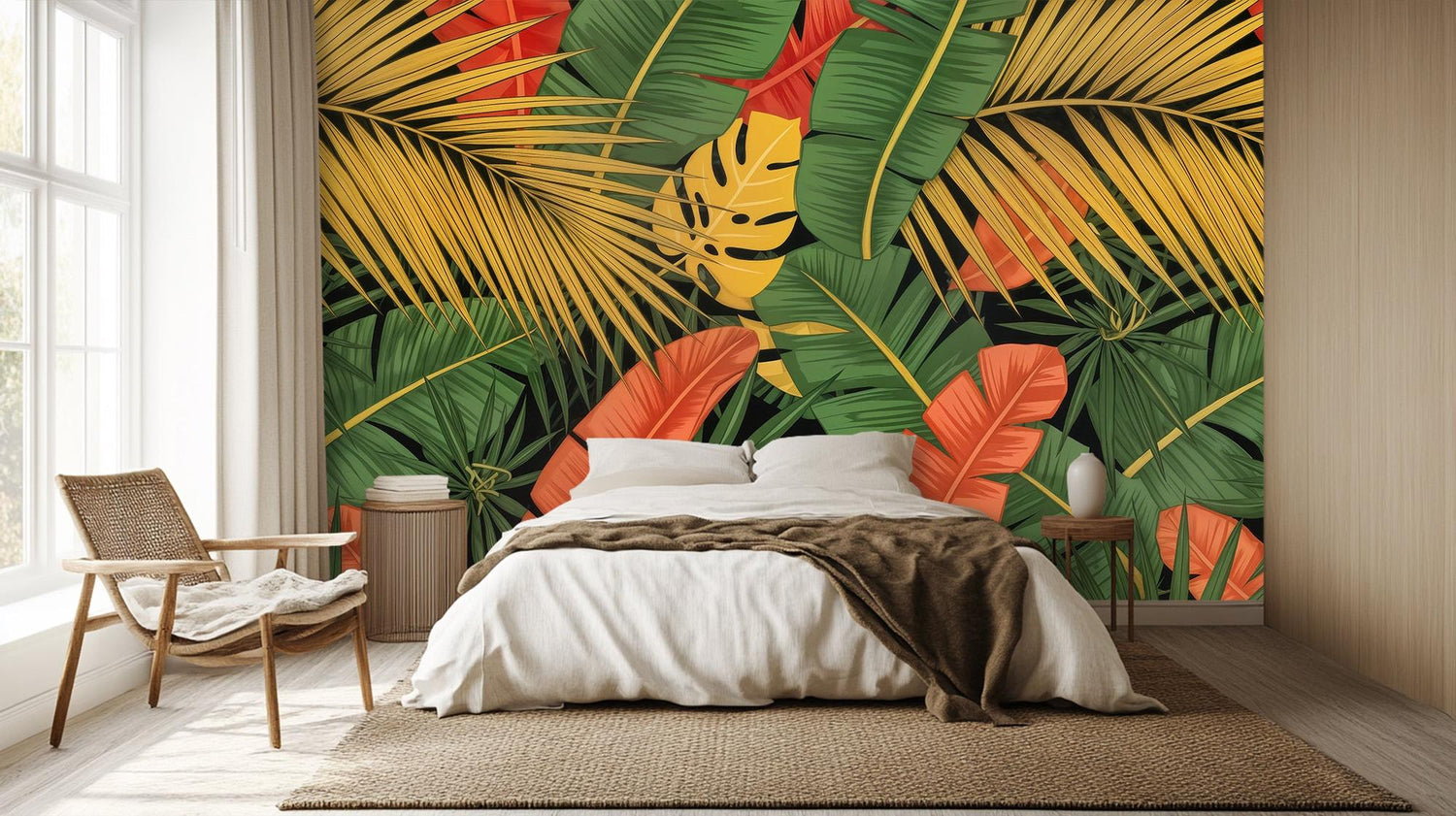 Tropical Green wallpaper for Bedroom