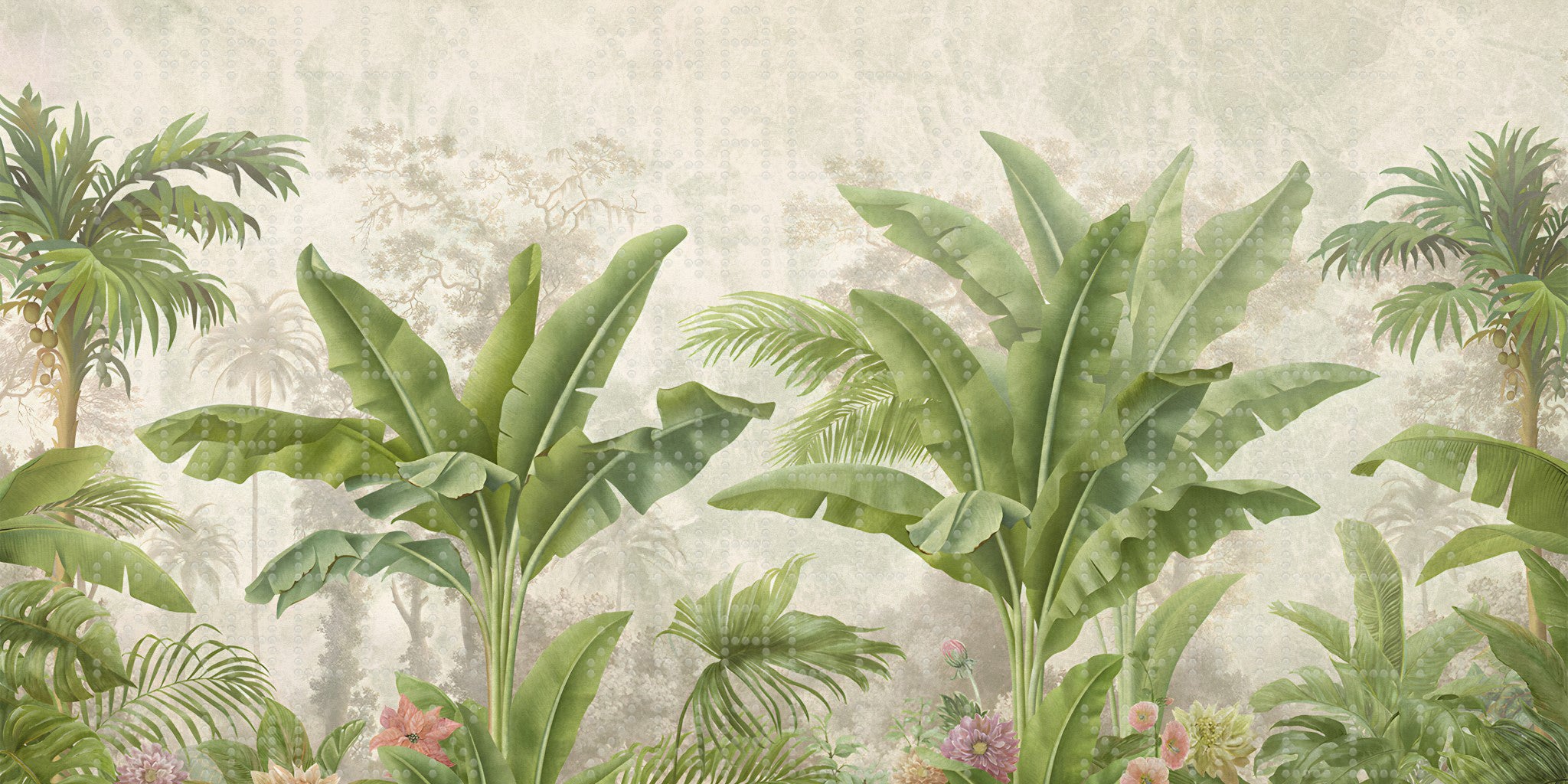 Lush Tropical Oasis Wallpaper