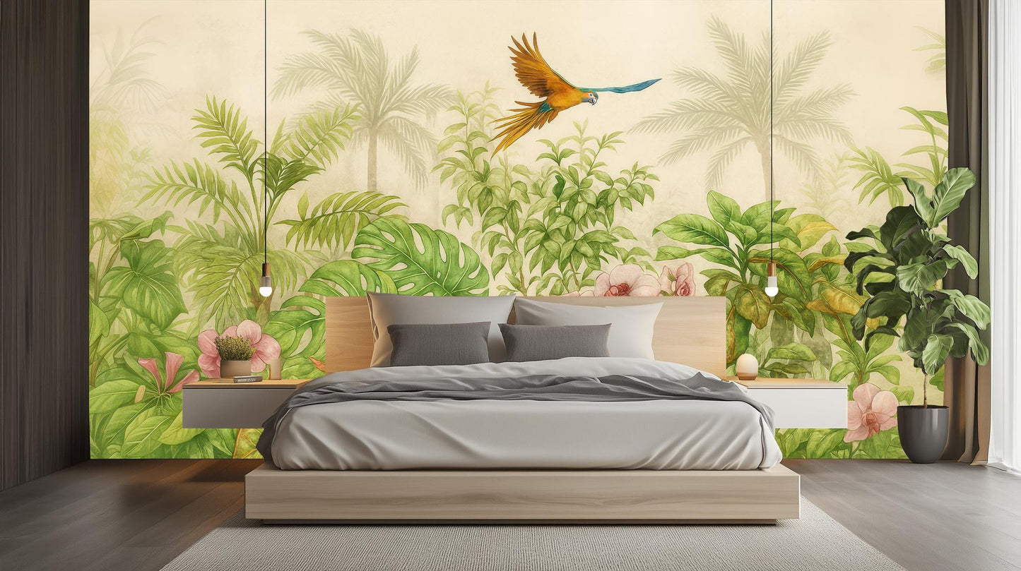 Tropical Green wallpaper for Bedroom