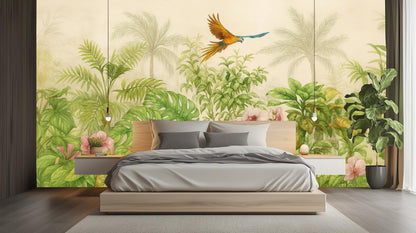 Tropical Green wallpaper for Bedroom