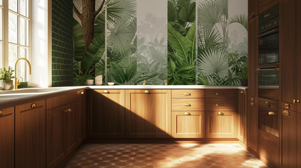 Tropical Green wallpaper for Kitchen