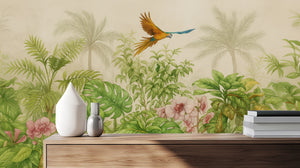 Tropical Green wallpaper for Living Room