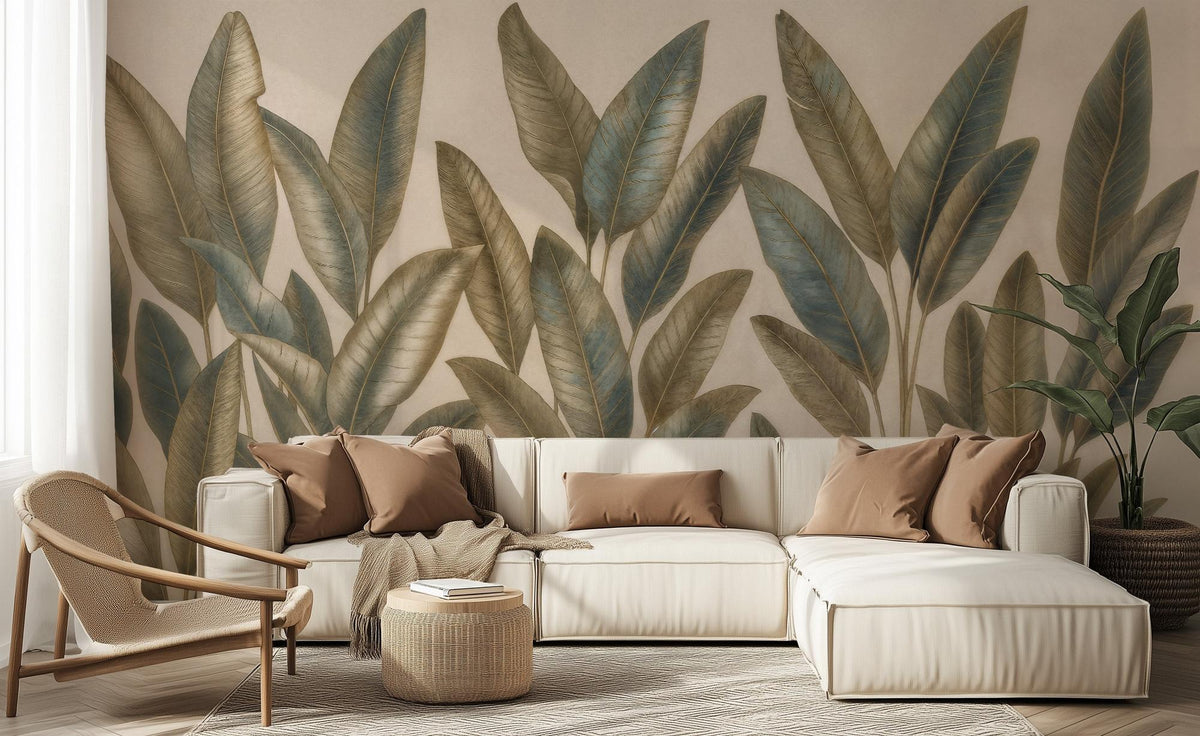 Tropical Green wallpaper for Living Room