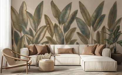 Tropical Green wallpaper for Living Room