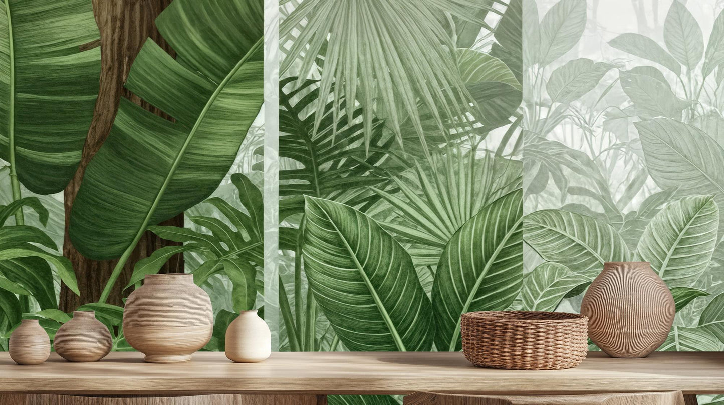 Tropical Green wallpaper for Living Room
