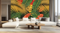 Tropical Green wallpaper for Living Room