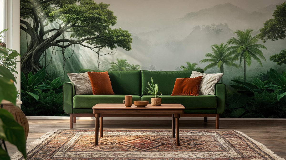 Tropical Green wallpaper for Living Room