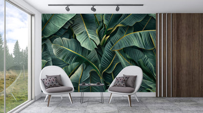 Tropical Green wallpaper for Living Room