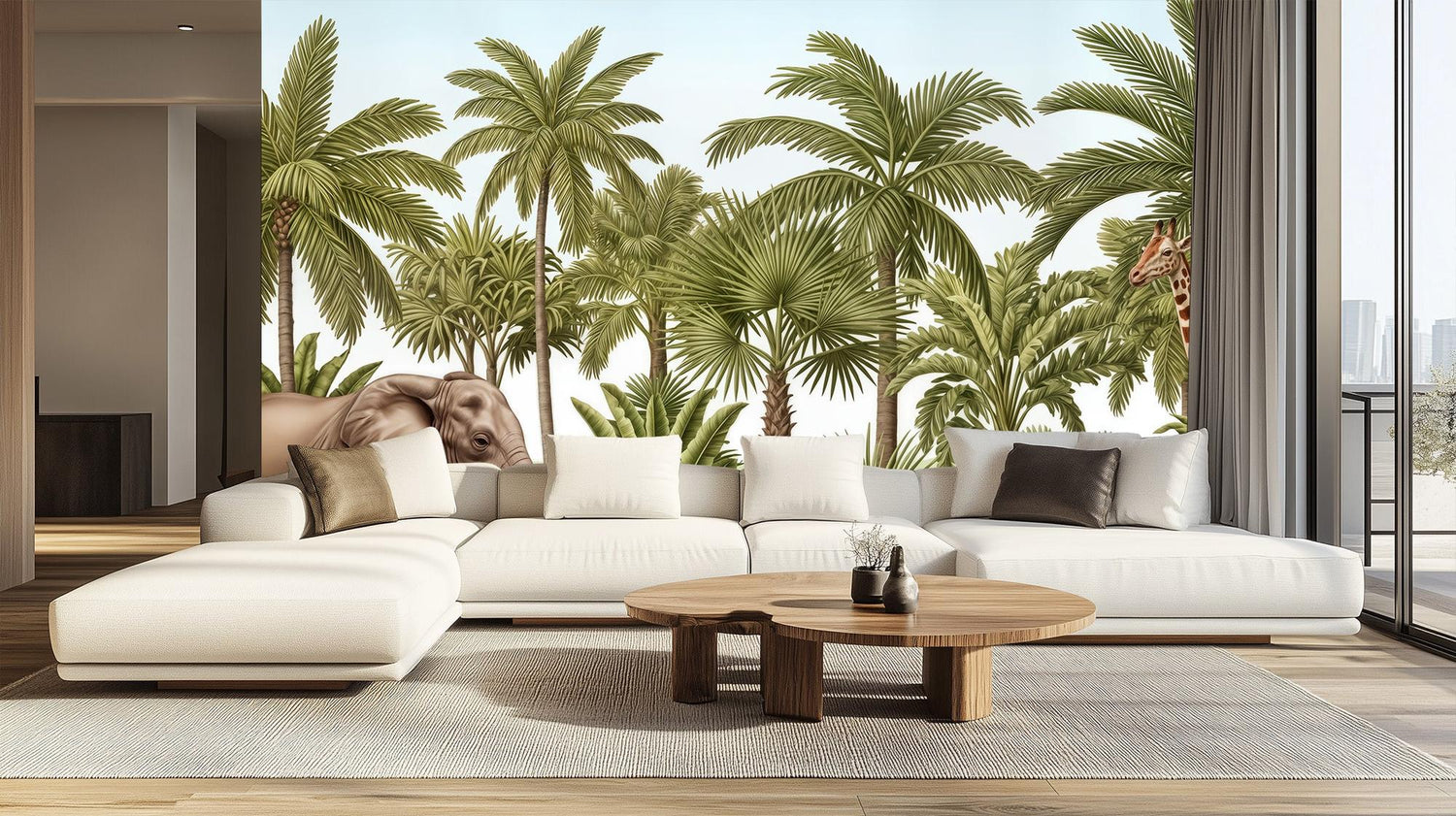 Tropical Green wallpaper for Living Room