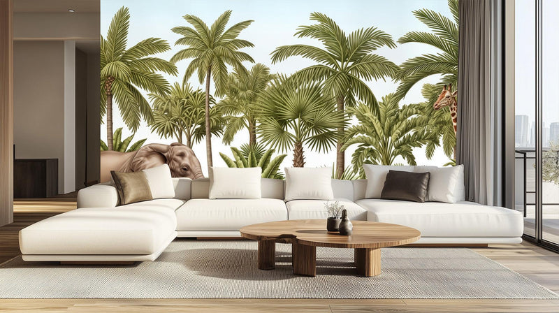 Tropical Green wallpaper for Living Room