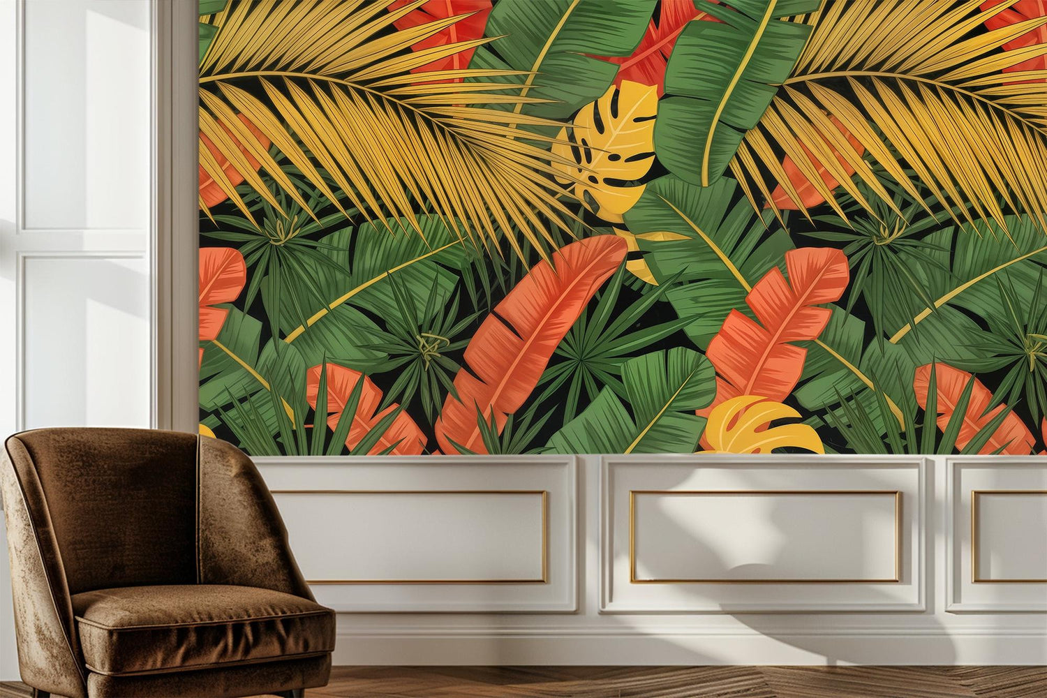 Tropical Green wallpaper for Living Room