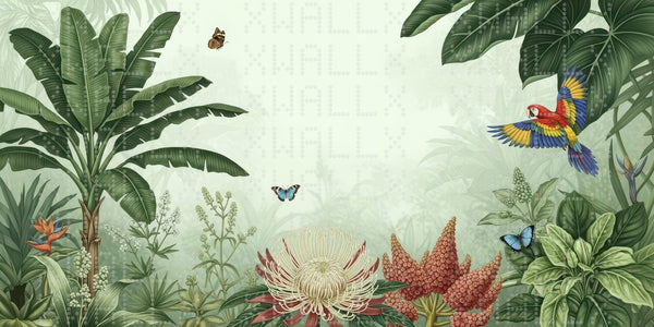 Tropikal Floral ve Fauna Duvar kağıdı - Sample
