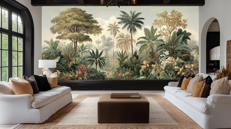 Tropical Green wallpaper for Living Room