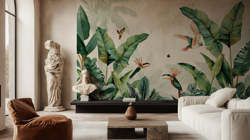 Tropical Green wallpaper for Living Room