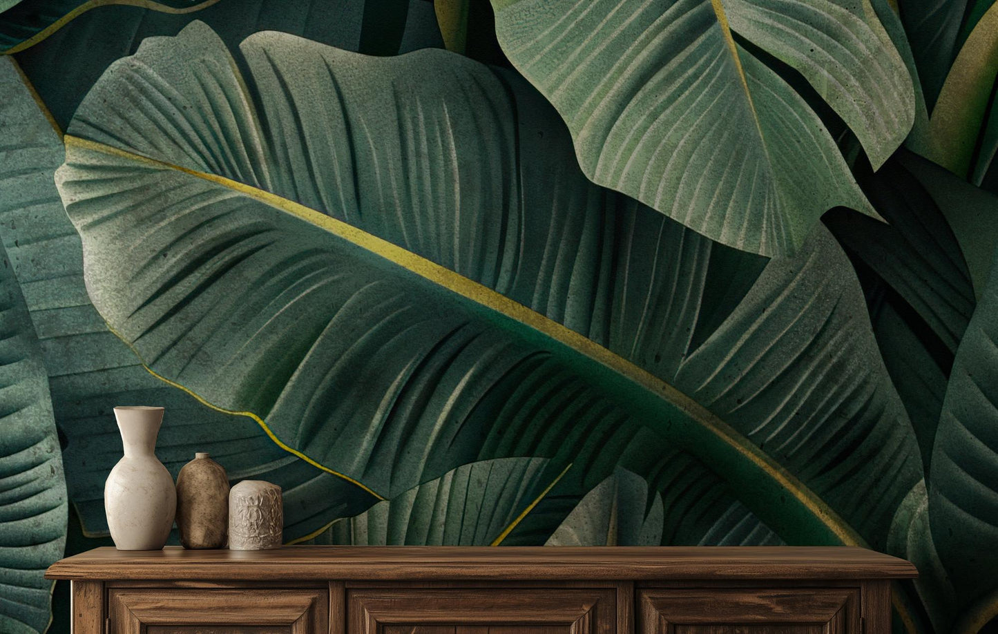 Tropical Green wallpaper for Living Room