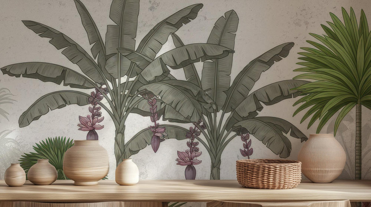 Tropical Green wallpaper for Living Room