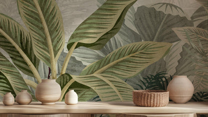 Tropical Green wallpaper for Living Room