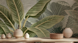 Tropical Green wallpaper for Living Room