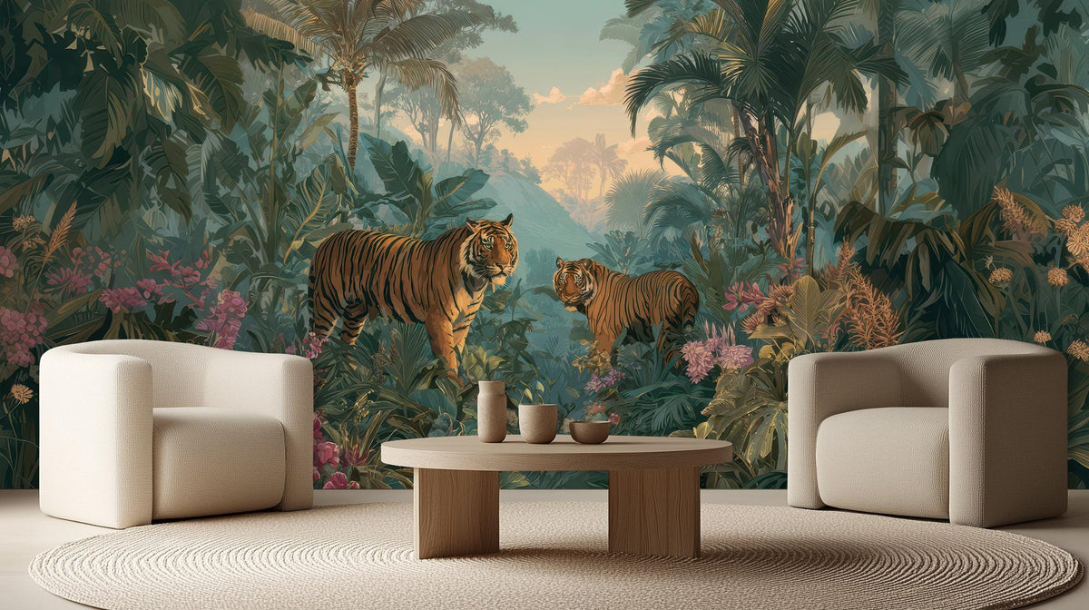 Tropical Green wallpaper for Living Room