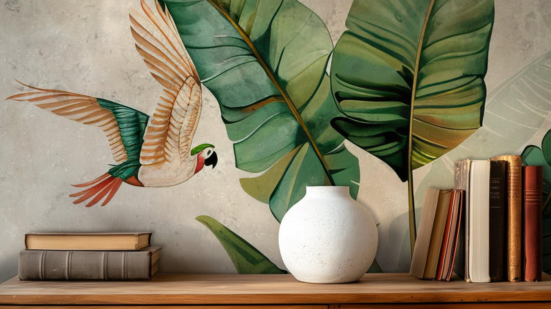 Tropical Green wallpaper for Living Room