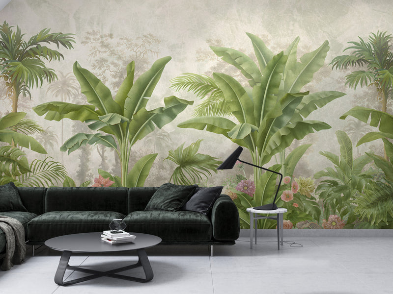 Tropical Green wallpaper for Living Room