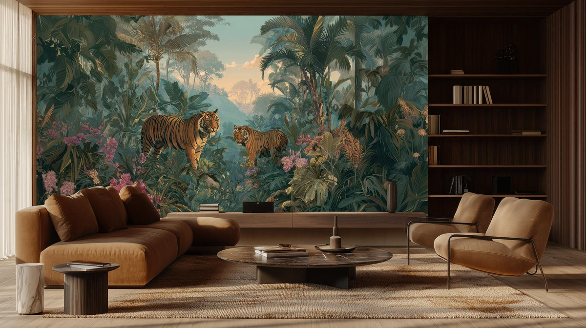 Tropical Green wallpaper for Living Room