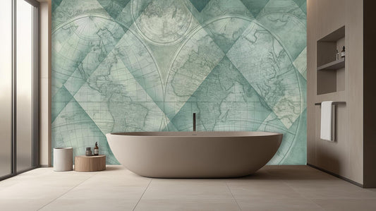 Vintage Green wallpaper for Bathroom