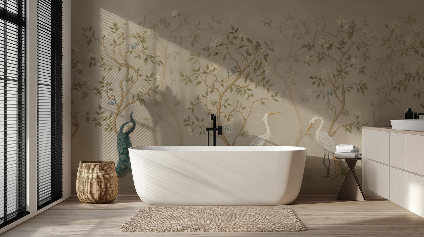 Vintage Green wallpaper for Bathroom