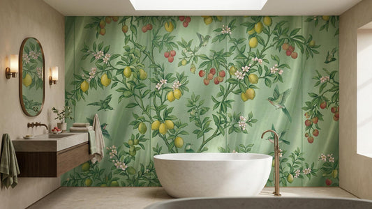 Vintage Green wallpaper for Bathroom