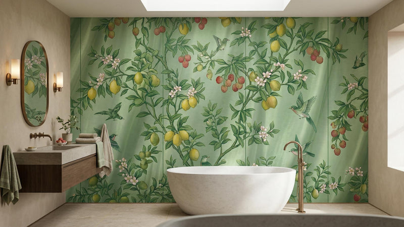 Vintage Green wallpaper for Bathroom