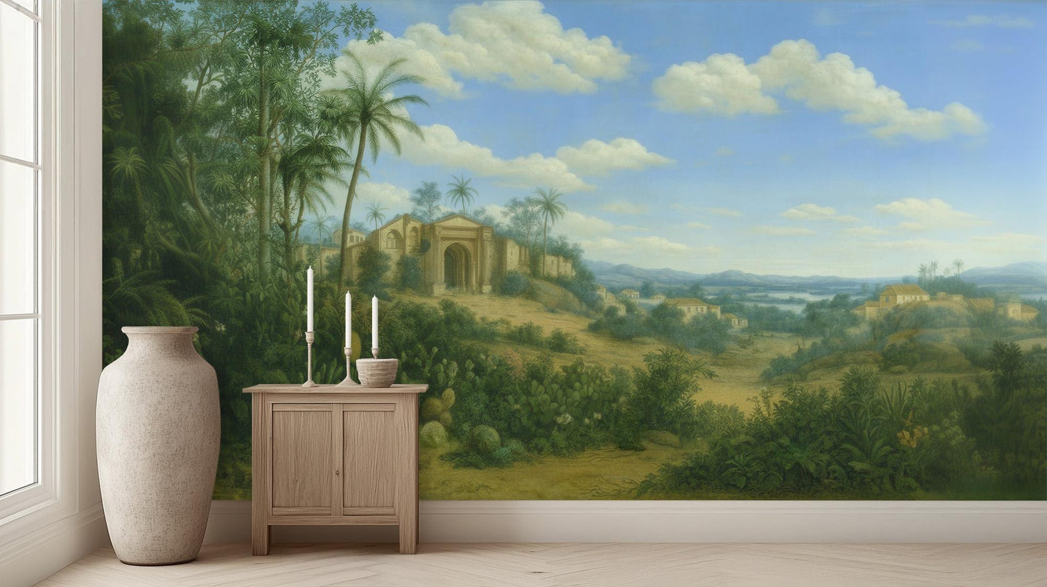 Vintage Green wallpaper for Bedroom