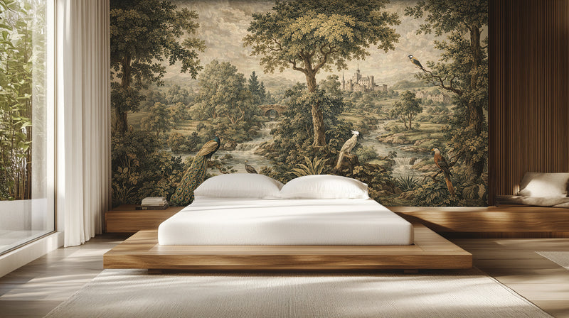 Vintage Green wallpaper for Bedroom
