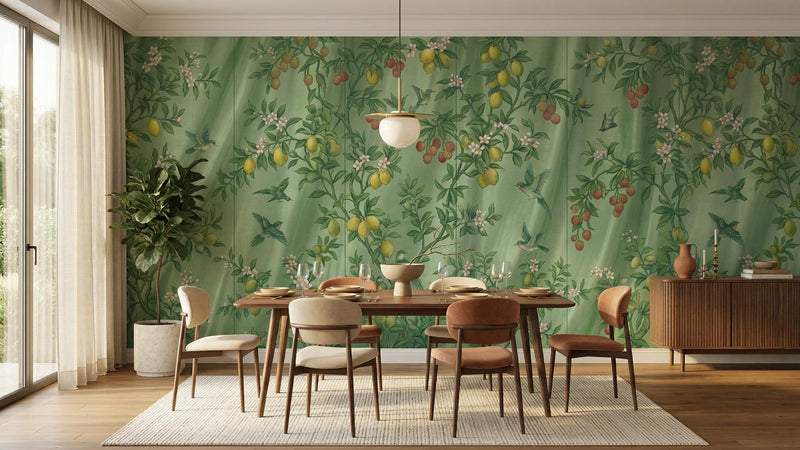 Vintage Green wallpaper for Dining Room