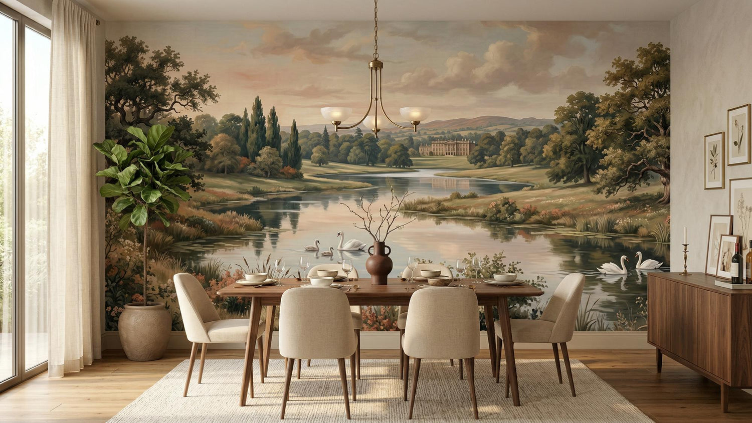 Vintage Green wallpaper for Dining Room