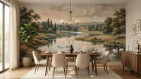 Vintage Green wallpaper for Dining Room