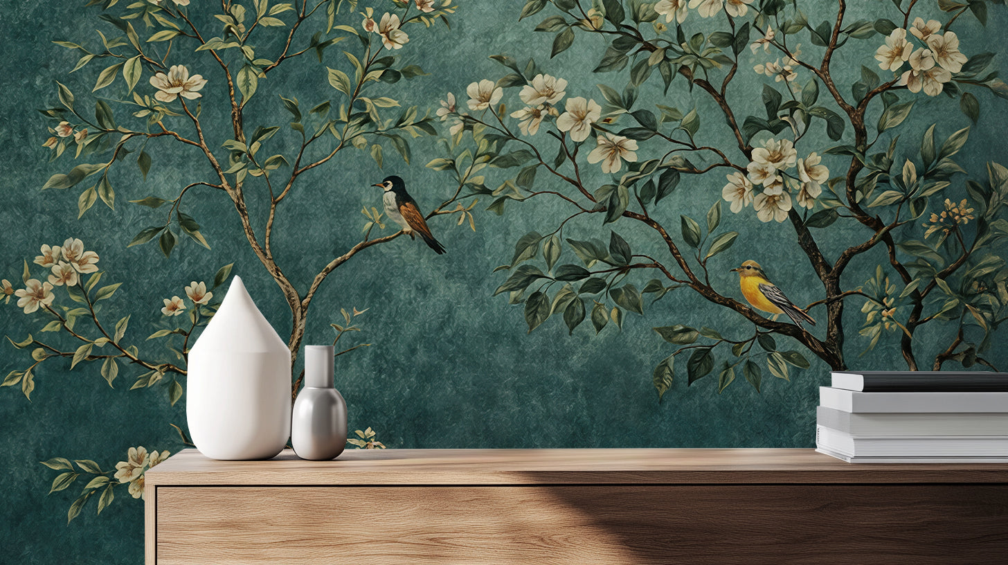 Vintage Green wallpaper for Living Room