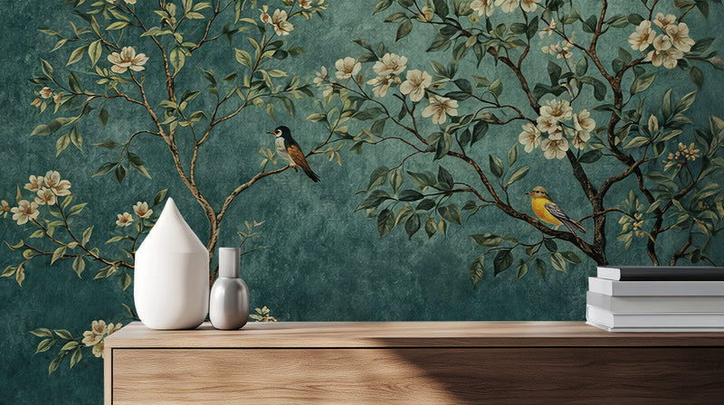 Vintage Green wallpaper for Living Room