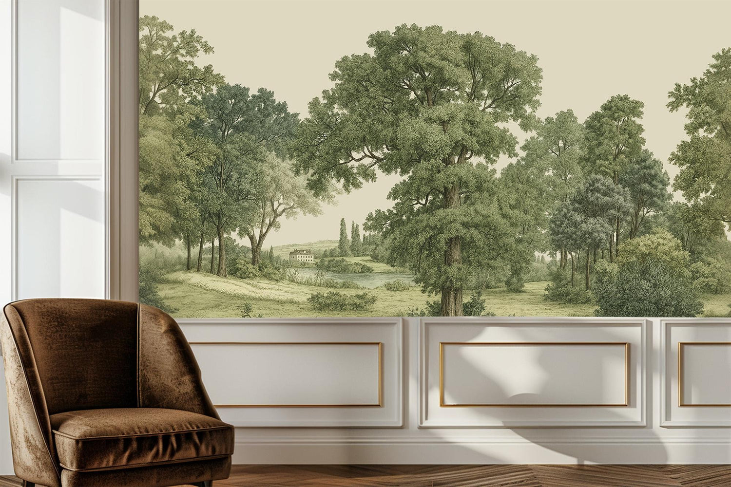 Vintage Green wallpaper for Living Room