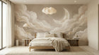Dreamy moonlit cloudscape sky wallpaper for a dreamy bedroom feature wall