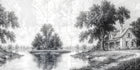 Ethereal Riverbank Cottage Wallpaper