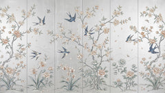 Spring Swallows and Blossoms Wallpaper