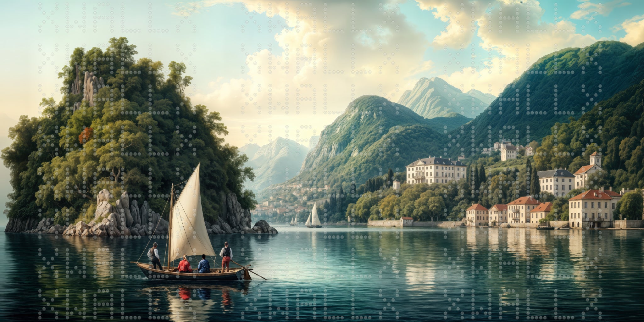 Tranquil Lakeside Landscape Wallpaper