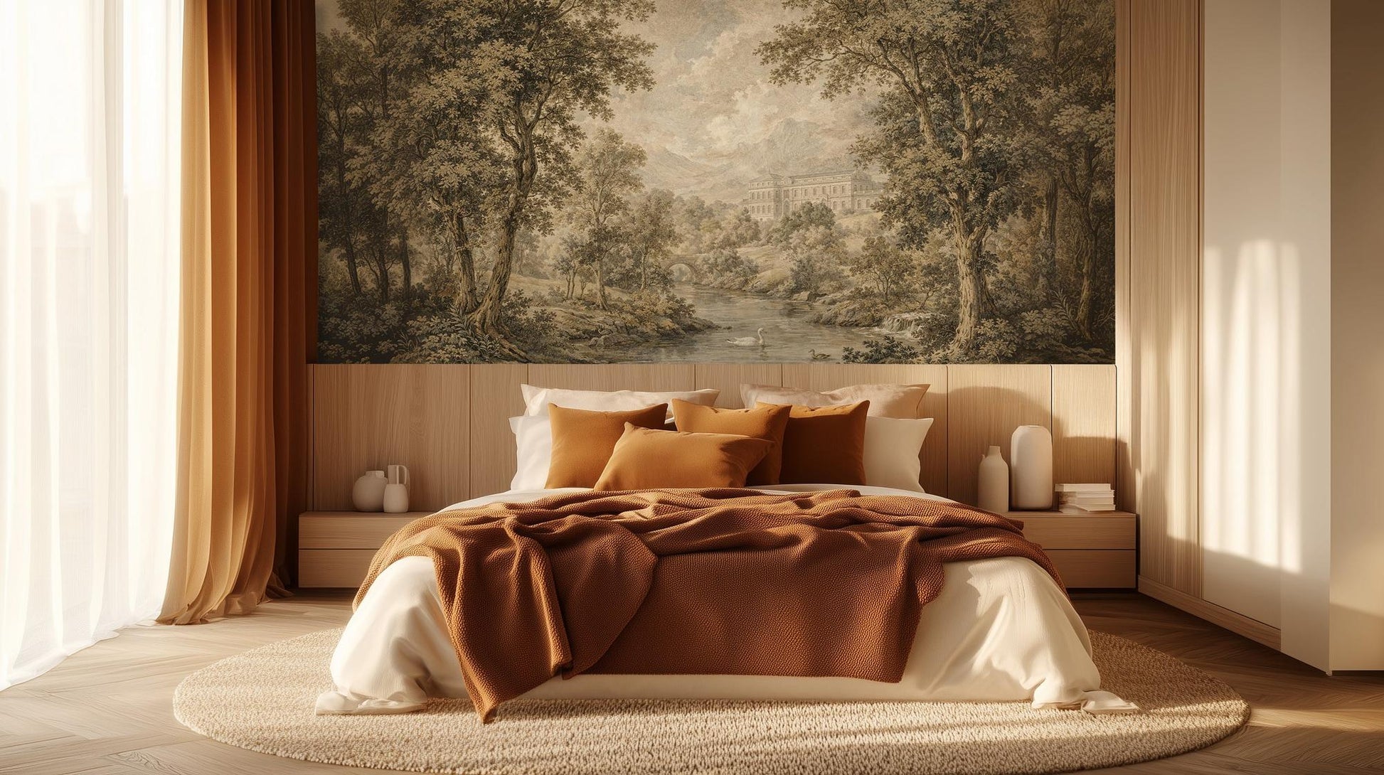 Traditional Monochrome wallpaper for Bedroom