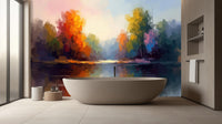Abstract Multi Color wallpaper for Bathroom
