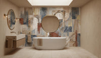 Abstract Multi Color wallpaper for Bathroom