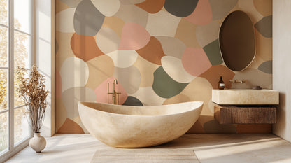 Abstract Multi Color wallpaper for Bathroom