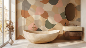 Abstract Multi Color wallpaper for Bathroom