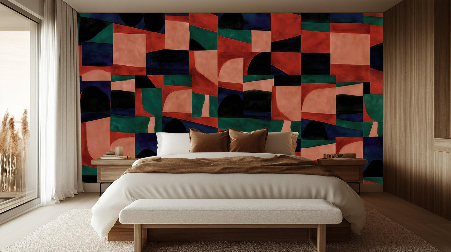 Abstract Multi Color wallpaper for Bedroom