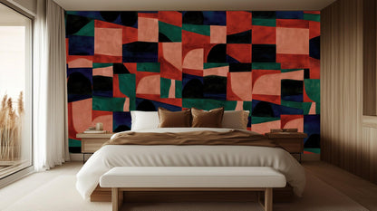 Abstract Multi Color wallpaper for Bedroom