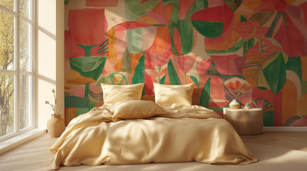 Abstract Multi Color wallpaper for Bedroom